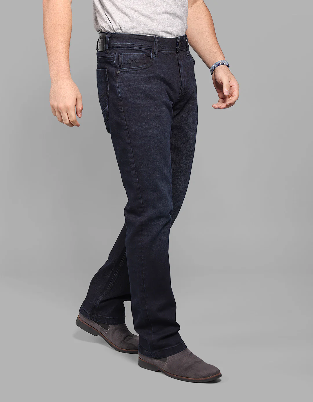 Dark Blue Midrise, Comfort And Straight Fit Stretch Jeans - Image 6