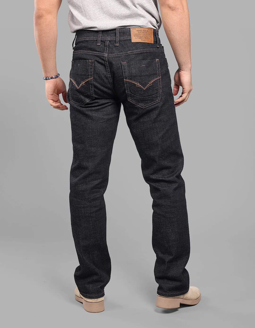 Dark Blue Midrise, Comfort And Straight Fit Stretch Jeans - Image 5