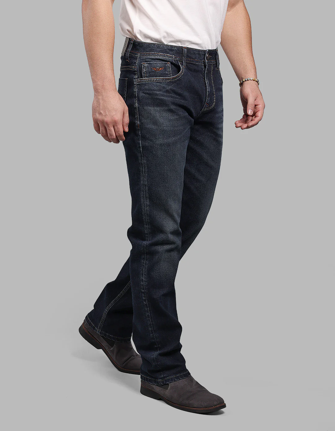 Dark Blue Midrise, Comfort And Straight Fit Stretch Jeans - Image 4