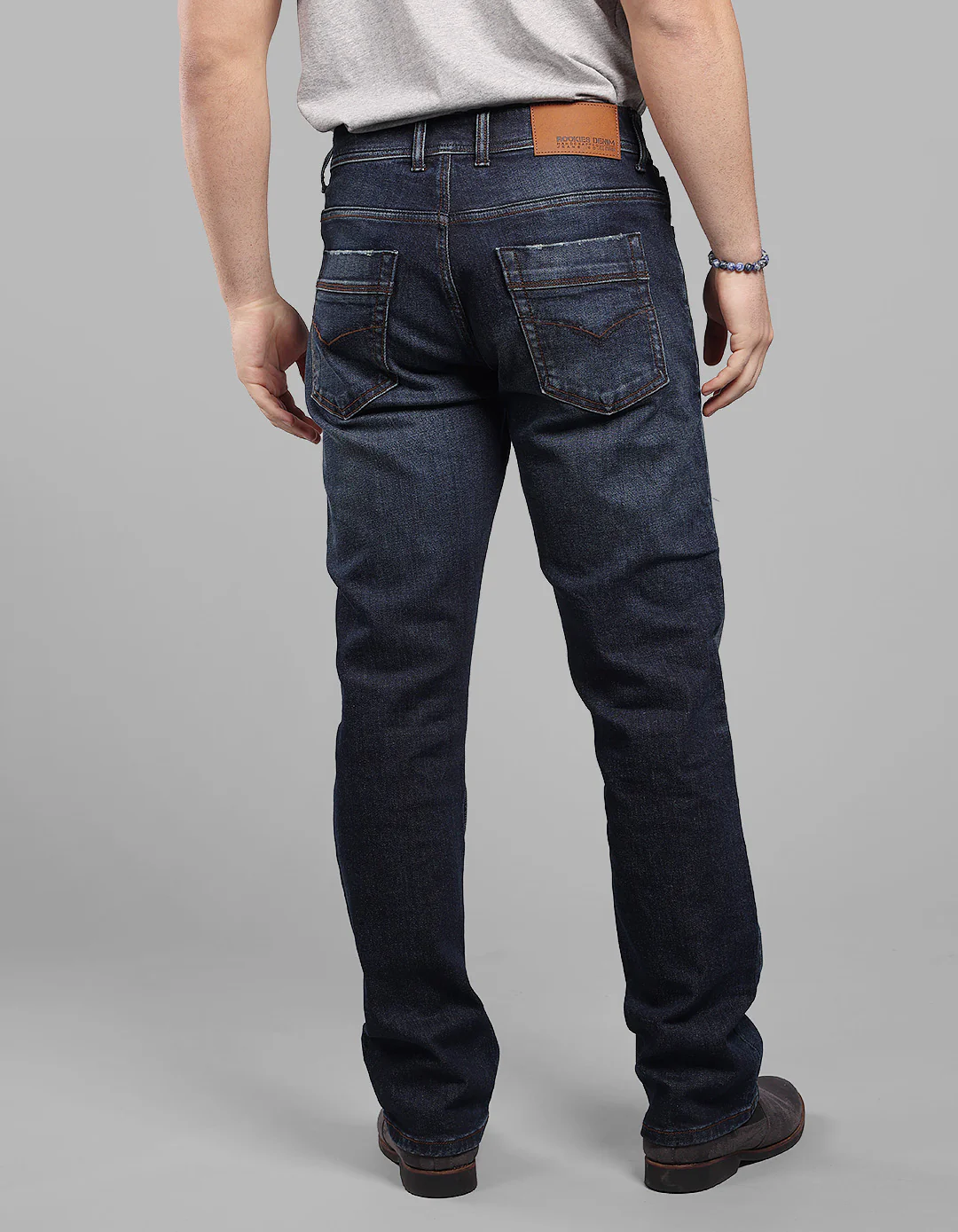 Dark Blue Midrise, Comfort And Straight Fit Stretch Jeans - Image 6