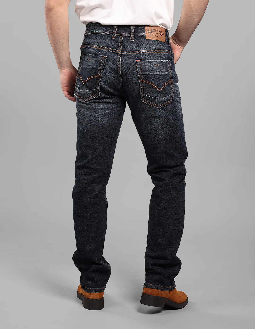 Dark Blue Midrise, Comfort And Straight Fit Stretch Jeans - Image 6