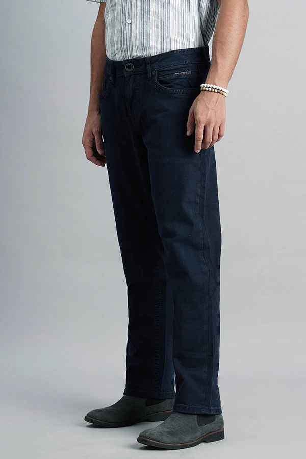 Dark Blue Midrise, Comfort And Straight Fit Jeans - Image 5