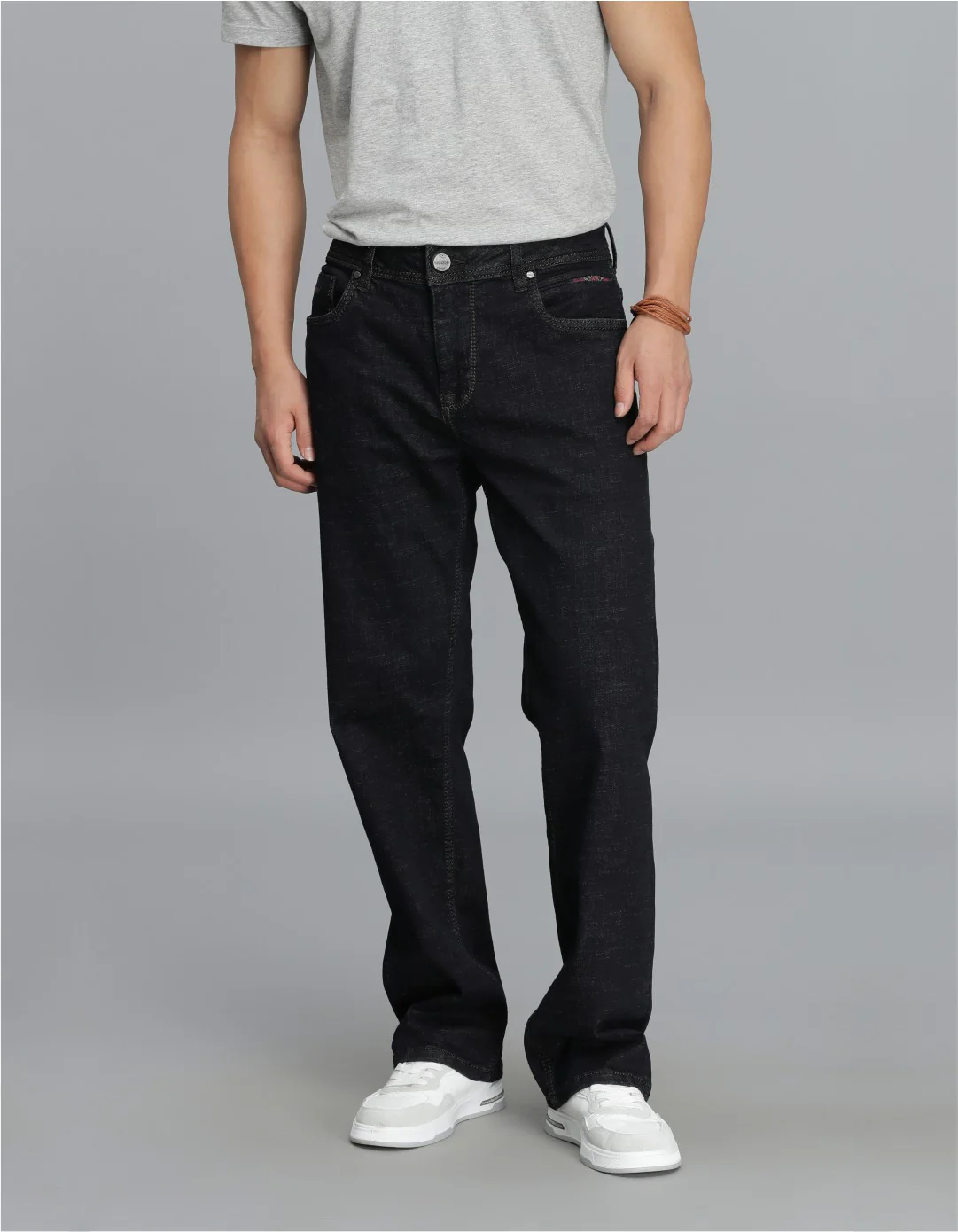 Dark Blue Midrise, Comfort Straight Fit Cropped jeans