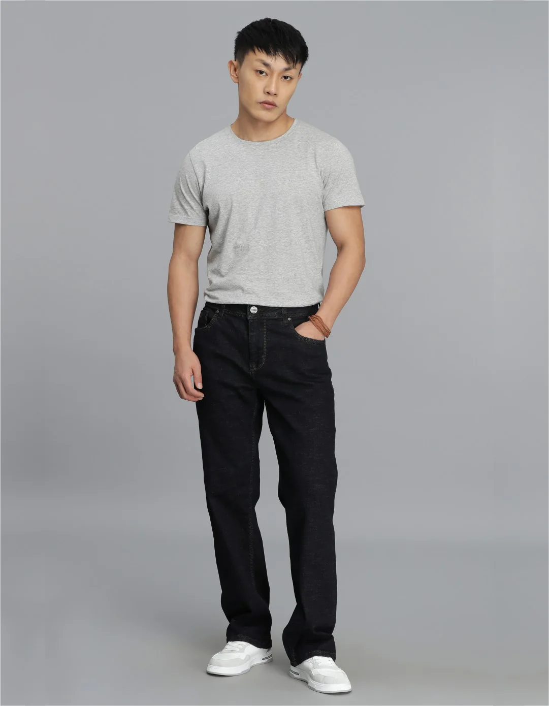 Dark Blue Midrise, Comfort Straight Fit Cropped jeans - Image 2