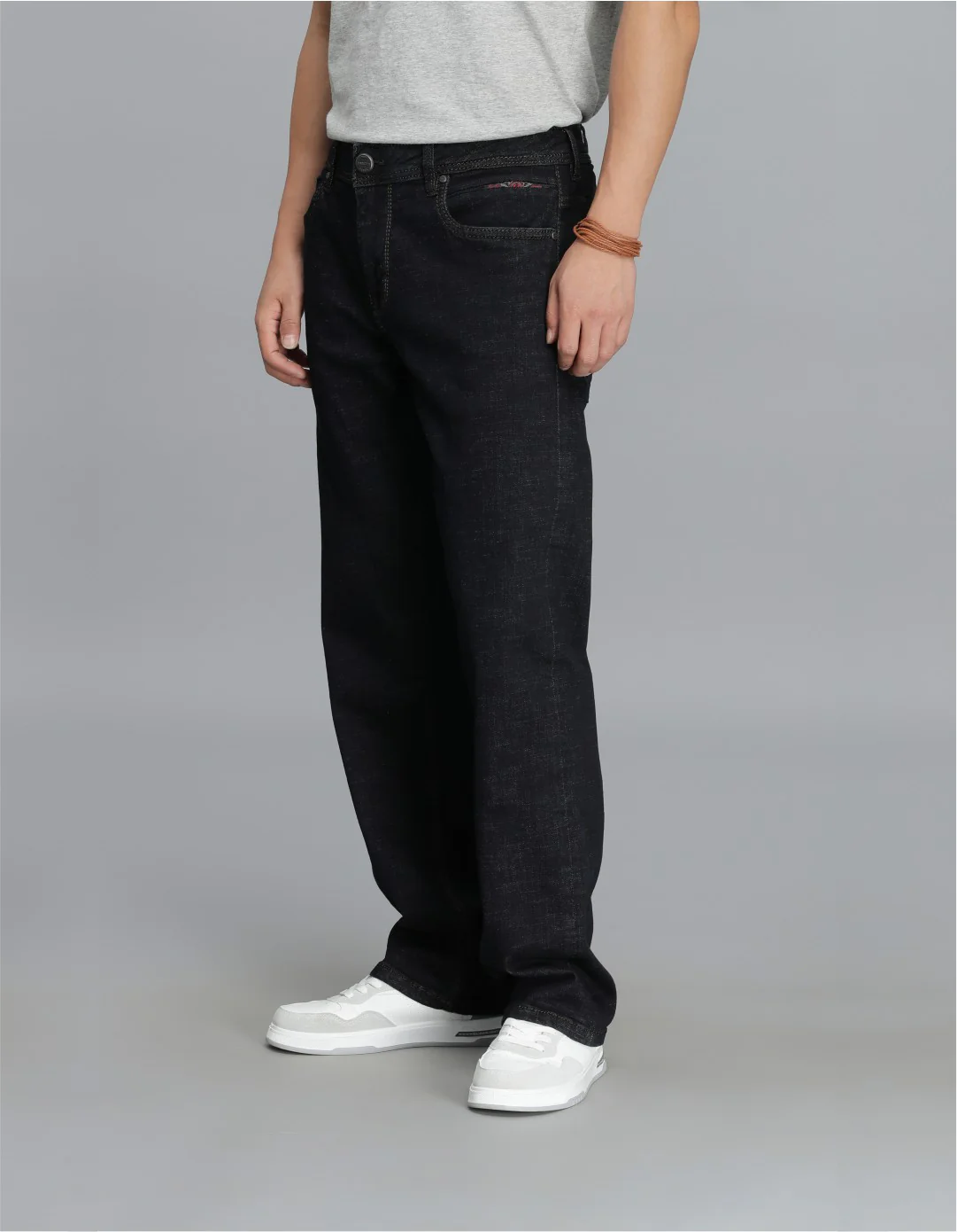 Dark Blue Midrise, Comfort Straight Fit Cropped jeans - Image 3