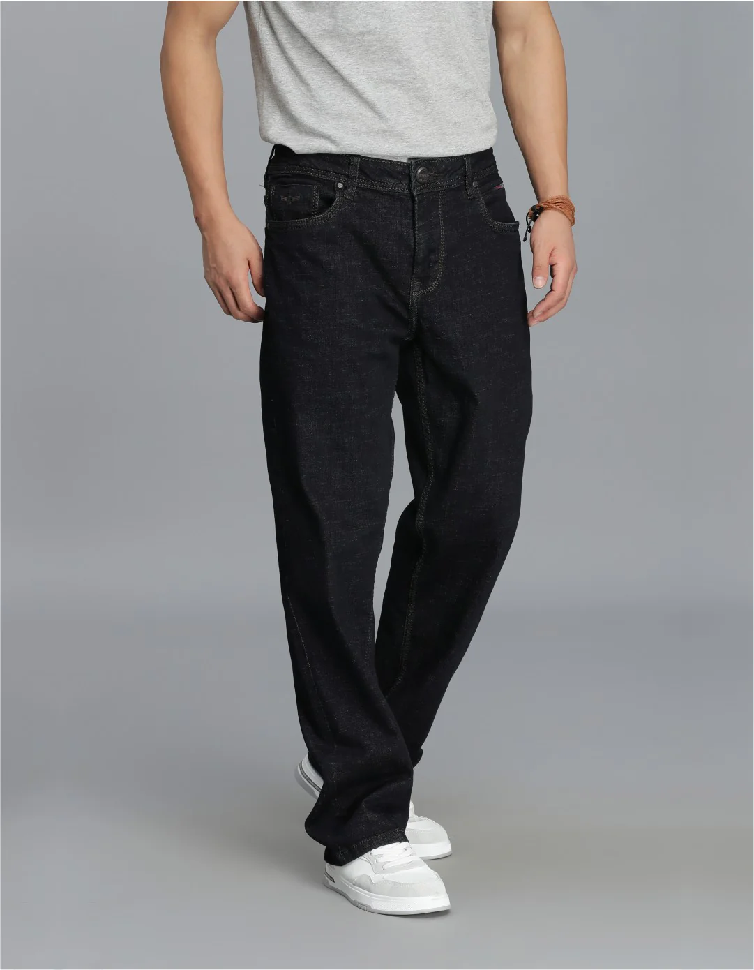 Dark Blue Midrise, Comfort Straight Fit Cropped jeans - Image 4