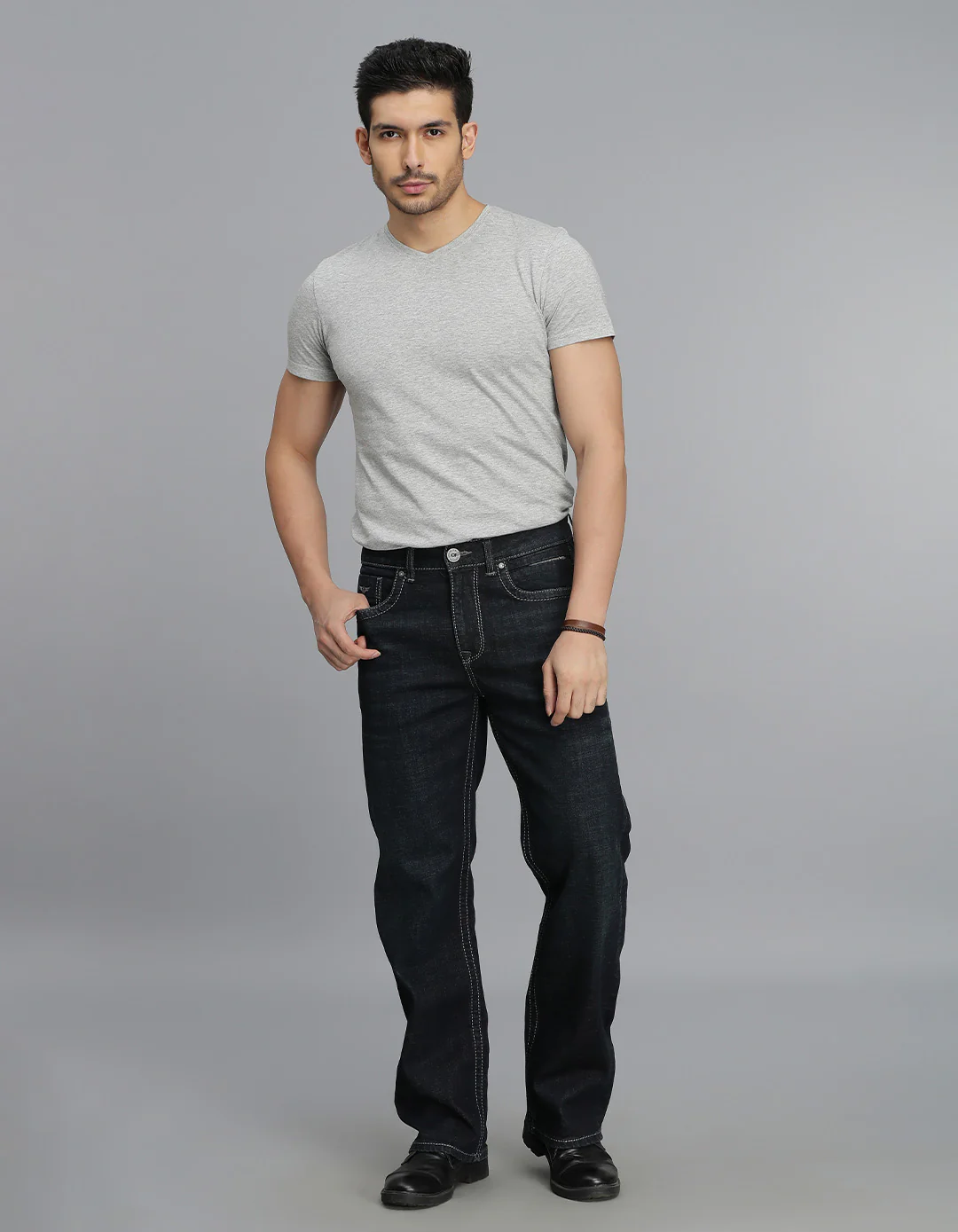 Dark Blue Midrise Loose Fit Jeans - Image 2