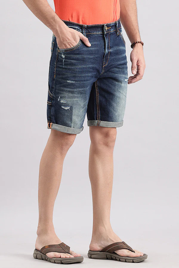 Dark Blue Carpenter Denim Short - Image 3