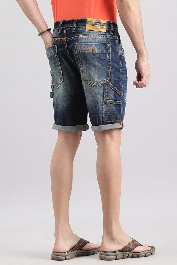 Dark Blue Carpenter Denim Short - Image 4