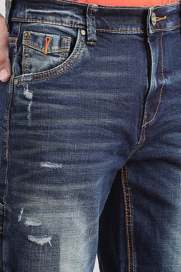 Dark Blue Carpenter Denim Short - Image 6