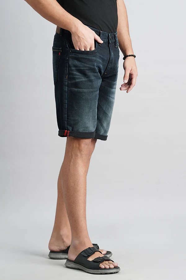 Dark Blue Denim Short - Image 3