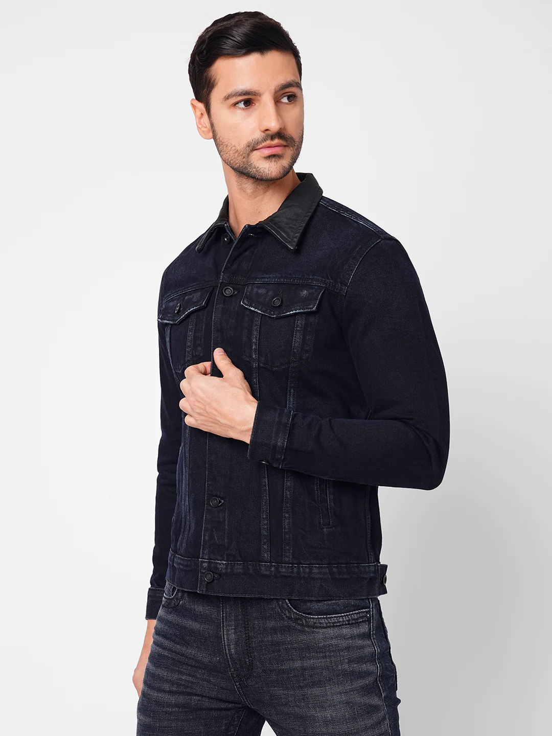 Dark Blue Full Sleeve Denim Jacket - Image 3
