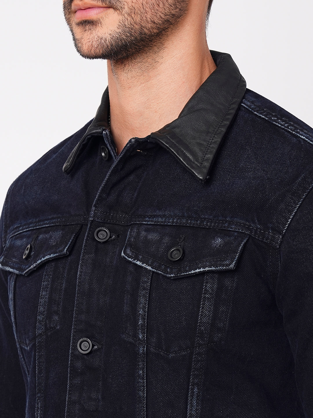 Dark Blue Full Sleeve Denim Jacket - Image 5