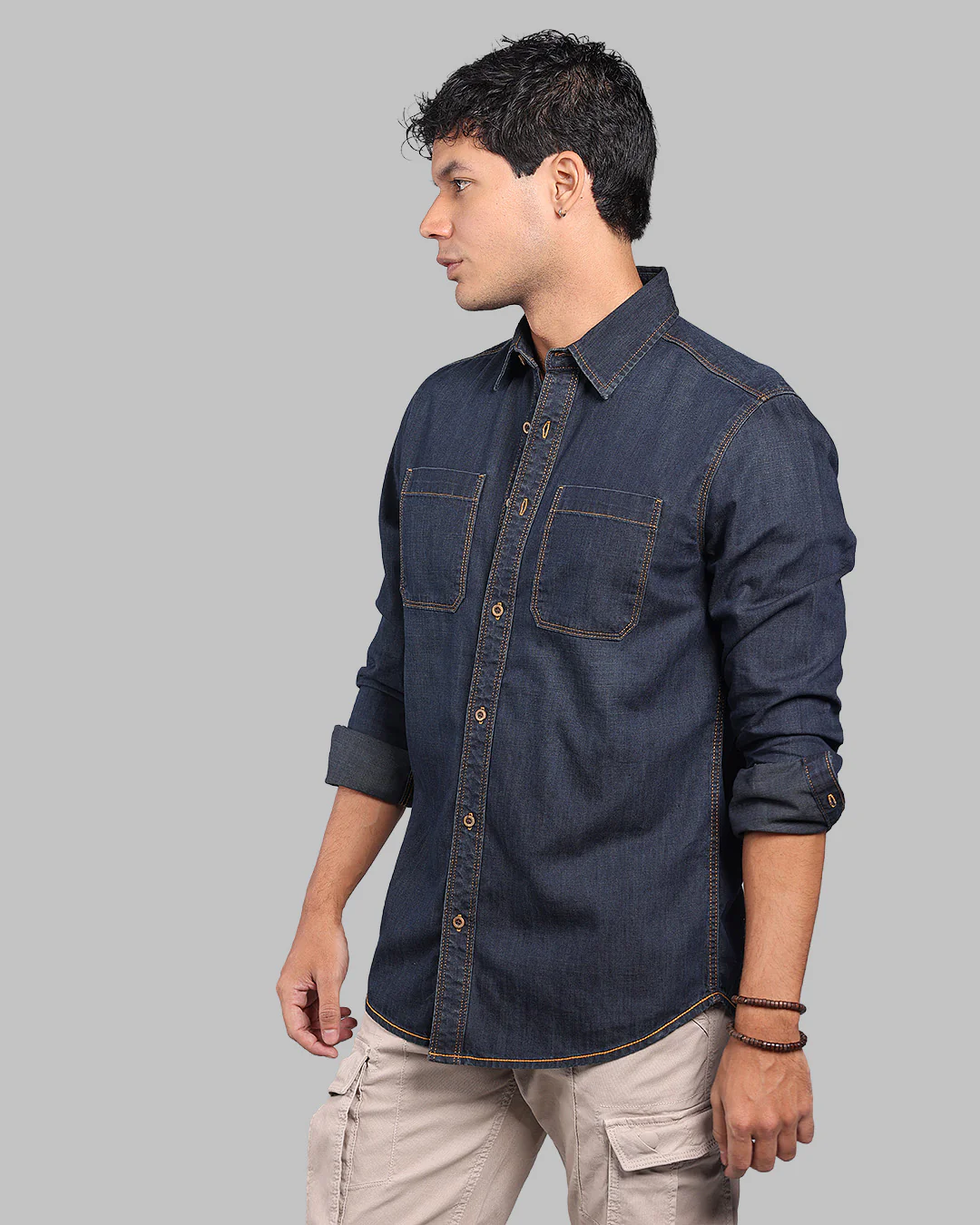 Dark Blue Full Sleeve Denim Shirt - Image 4