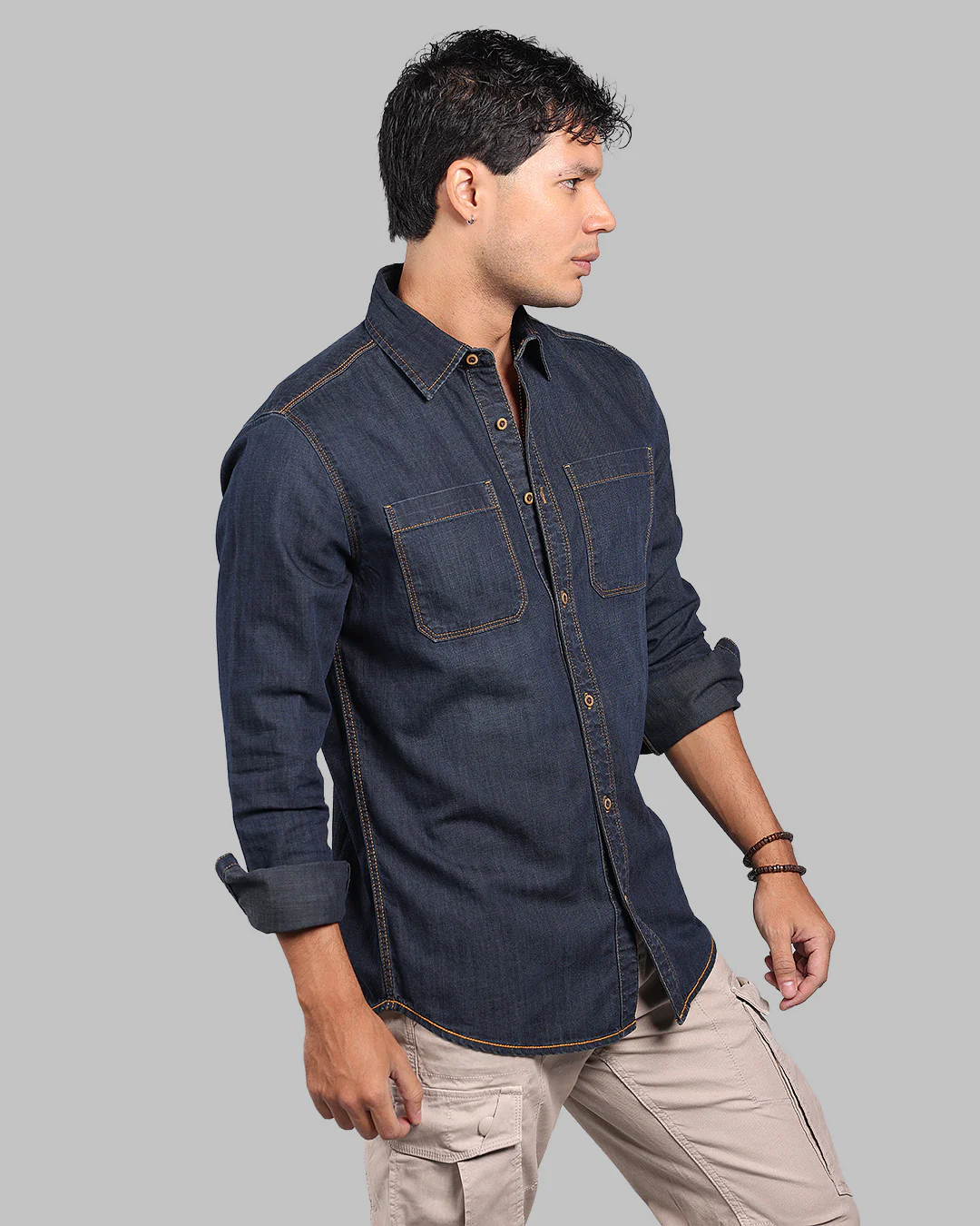 Dark Blue Full Sleeve Denim Shirt - Image 5