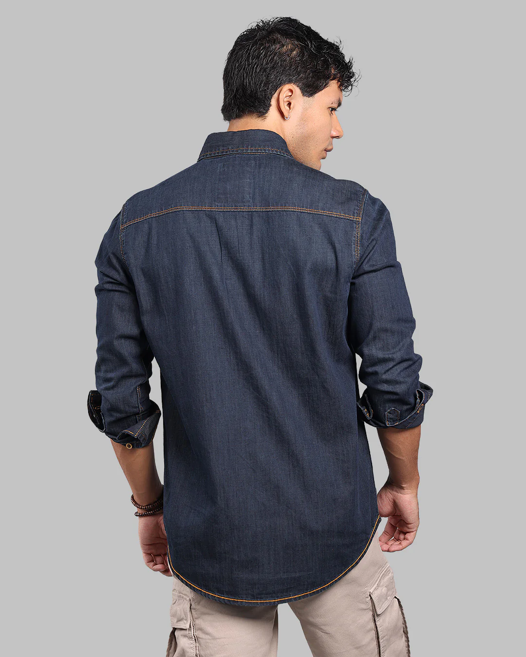 Dark Blue Full Sleeve Denim Shirt - Image 6