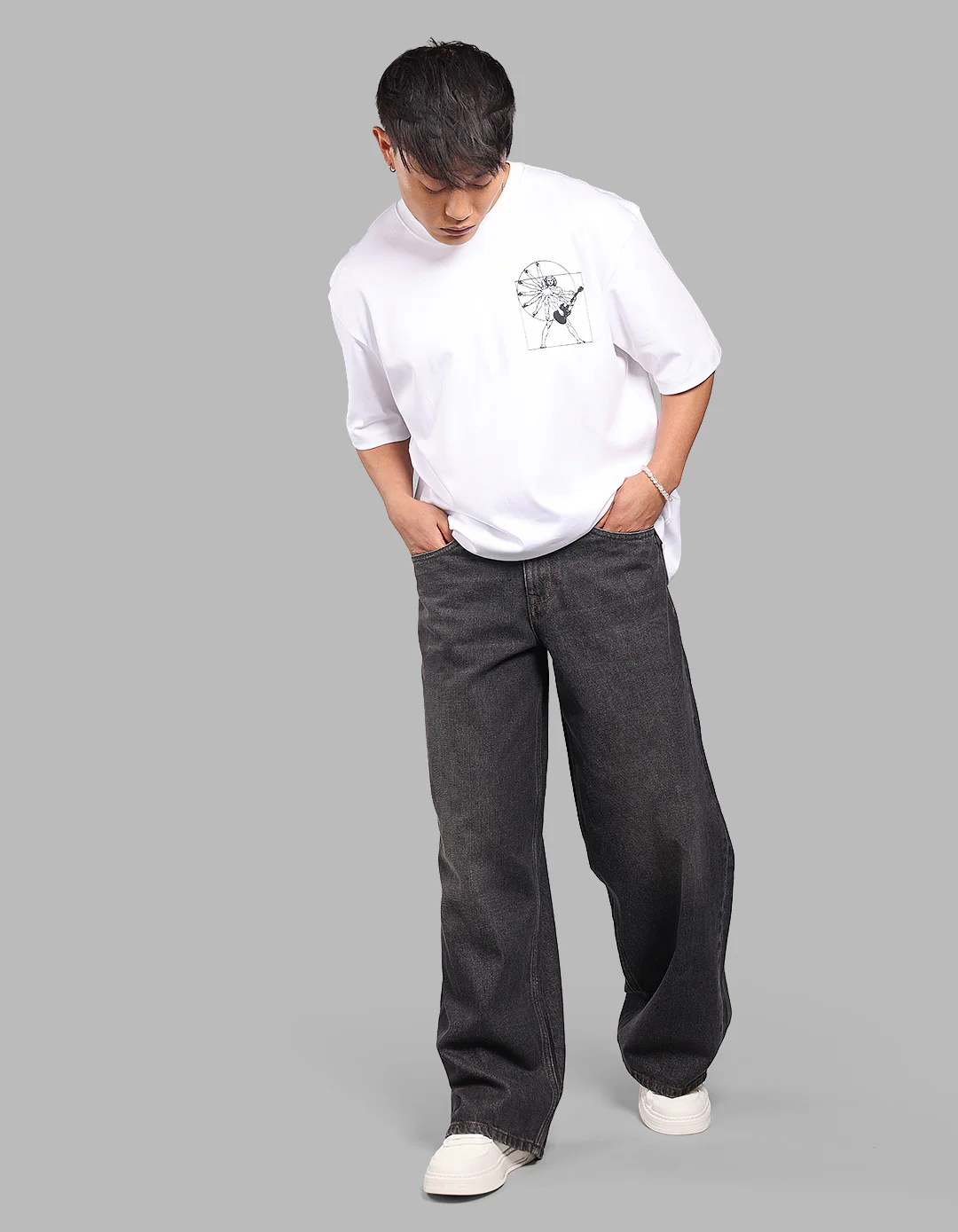 Dark Charcoal Extra Loose Fit Jeans - Image 4