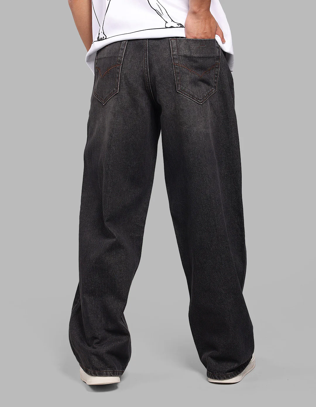 Dark Charcoal Extra Loose Fit Jeans - Image 7