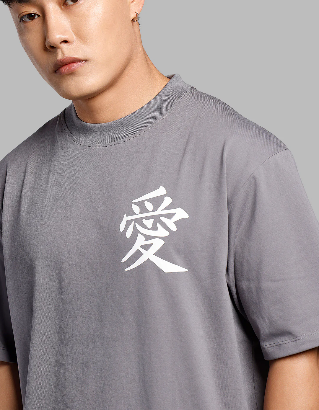 Dark Grey Half Sleeves Oversize Tee - Image 7