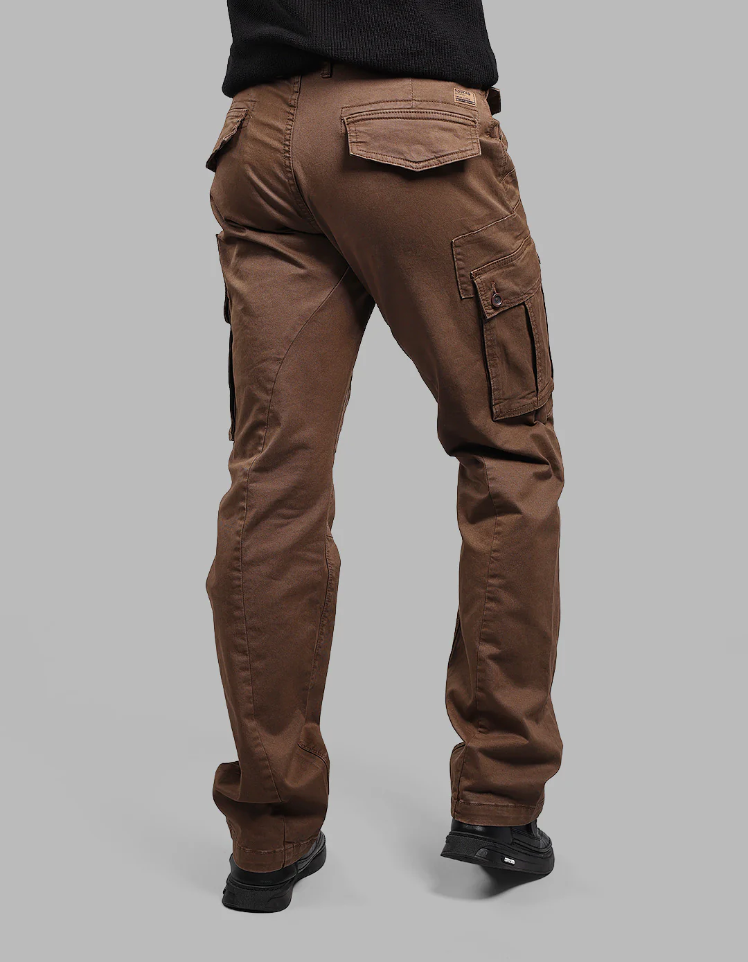 Dark Khaki Comfort Straight Fit Stretch Cargo Pants - Image 5