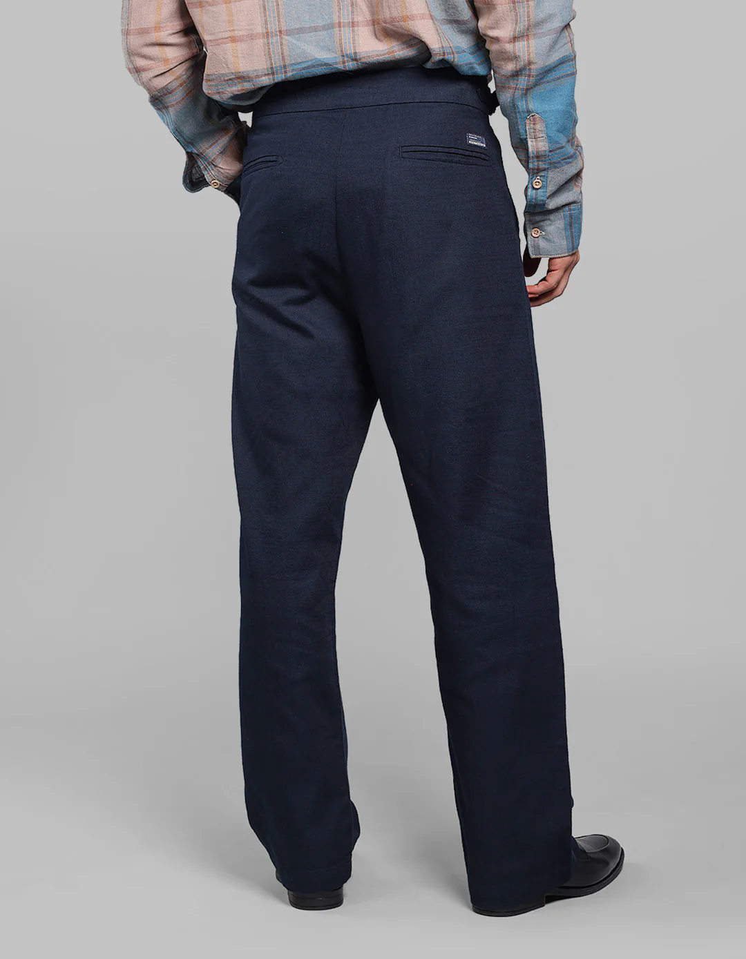 Dark Navy Pleated Korean Fit Cotton Pants - Image 5