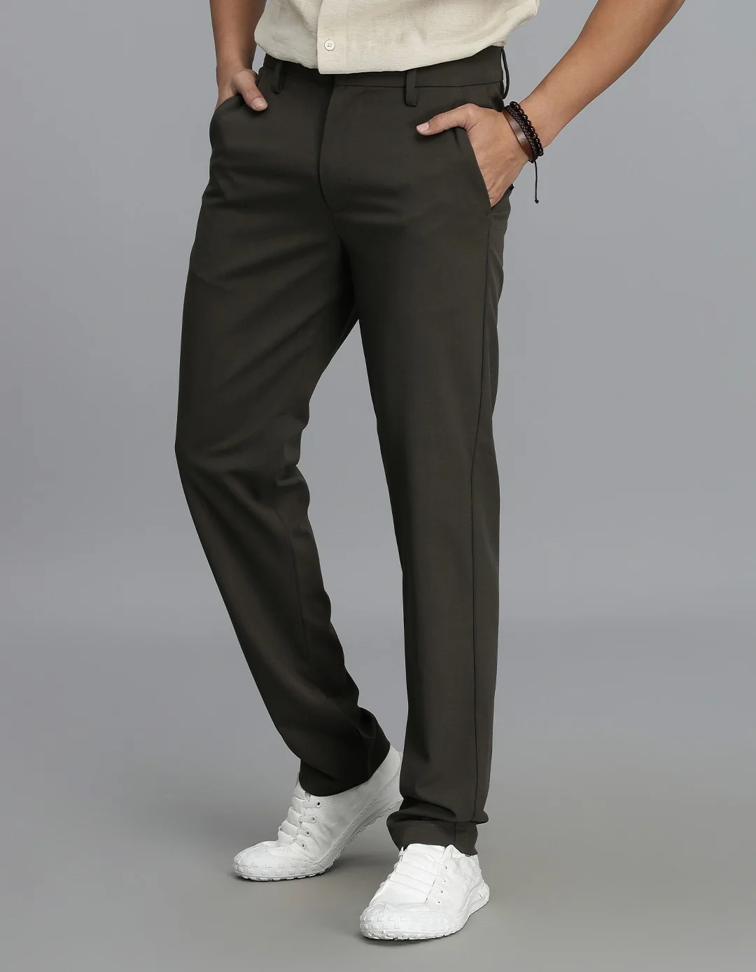 Dark Olive Chinos Trouser - Image 3