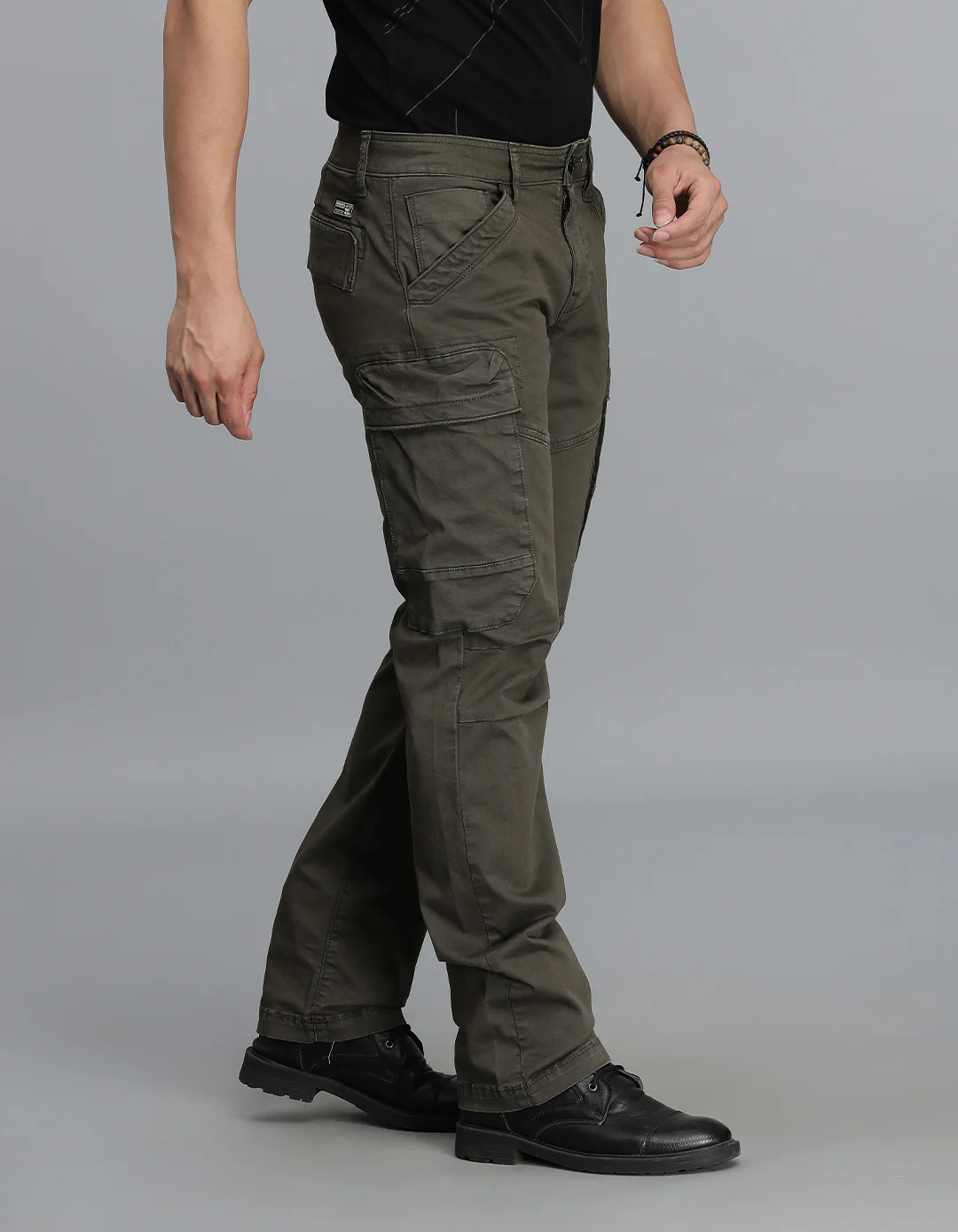 Dark Olive Regular Fit Cargo Pant - Image 4