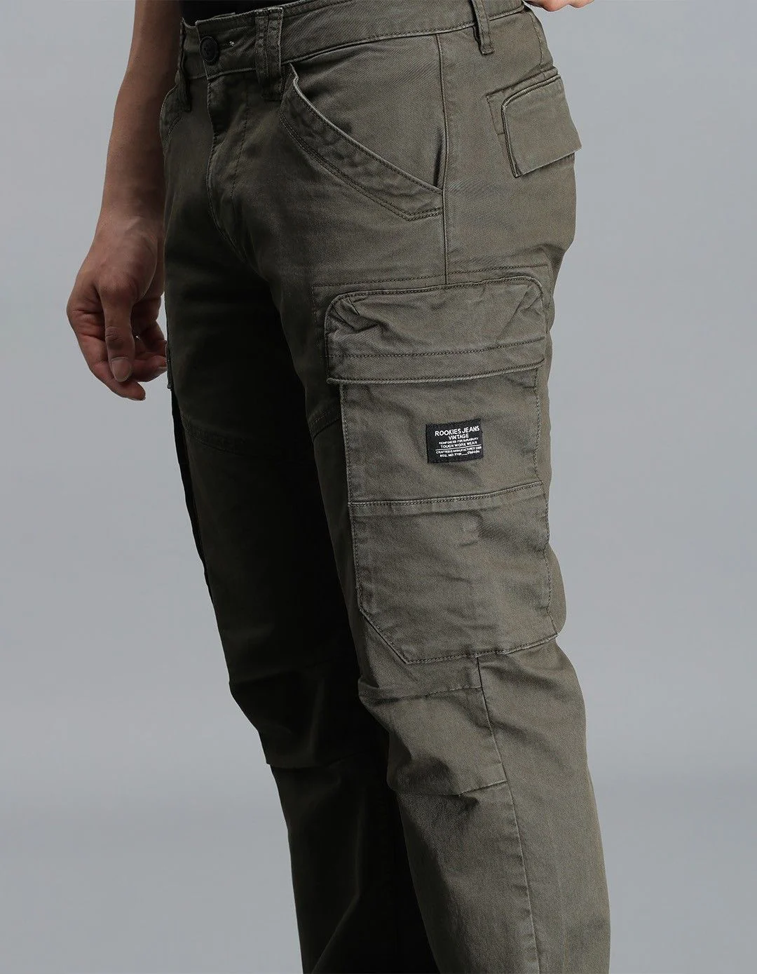 Dark Olive Regular Fit Cargo Pant - Image 6