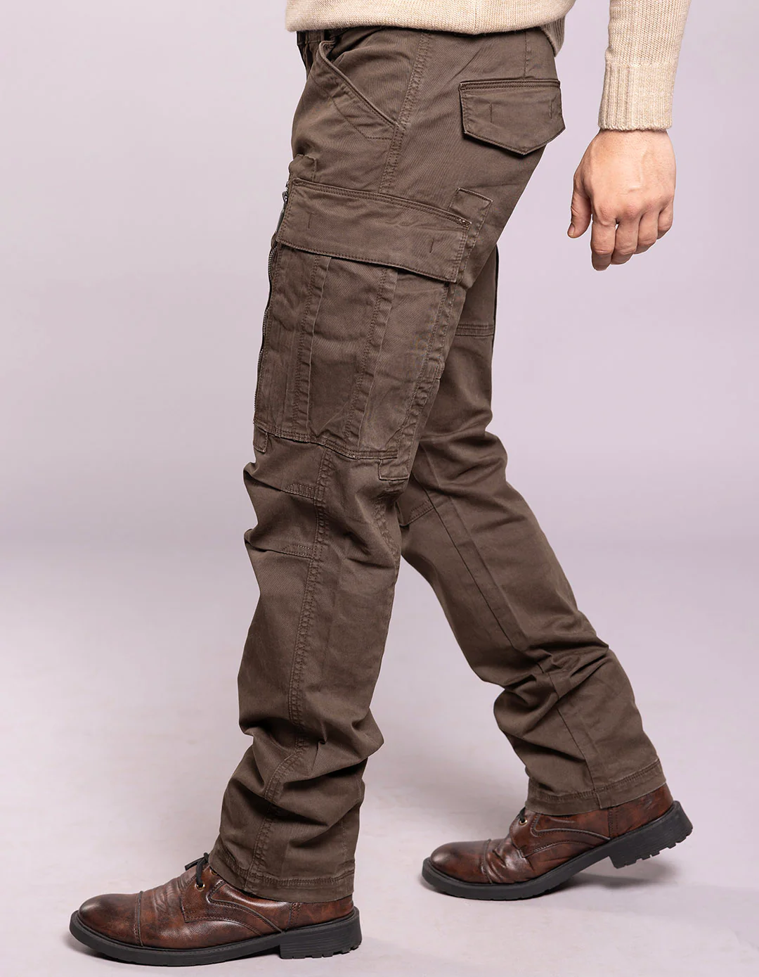 Dark Olive Regular Fit Cargo Pant - Image 4