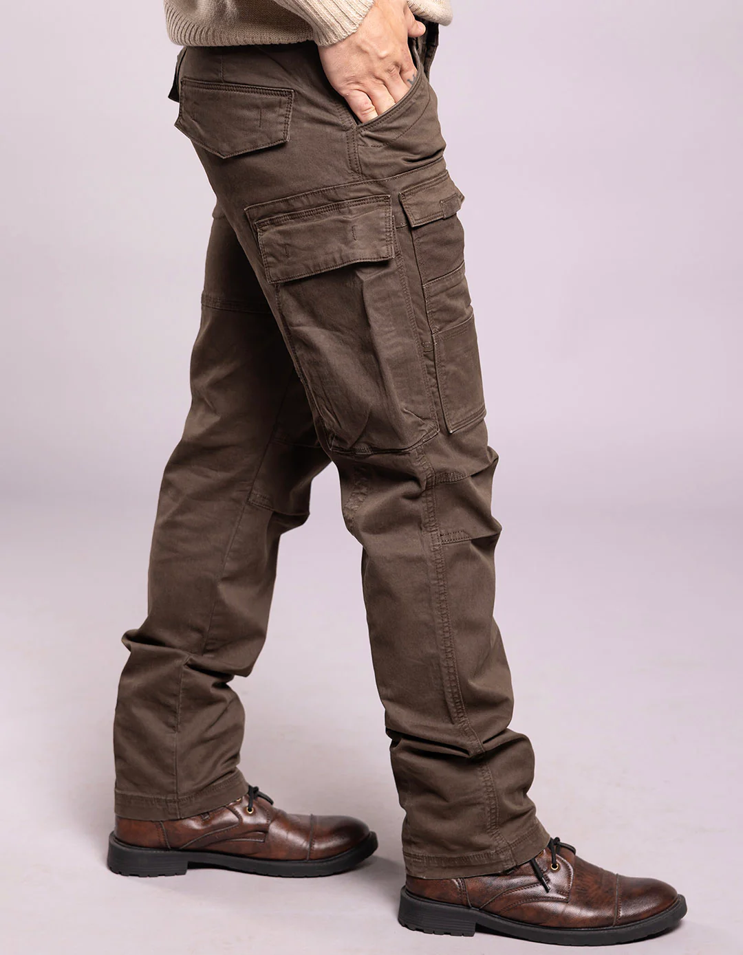 Dark Olive Regular Fit Cargo Pant - Image 5
