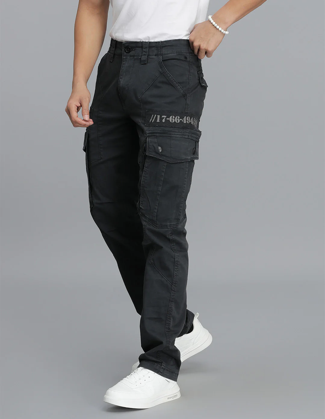 Dark Slate Regular Fit Cargo Pant - Image 3