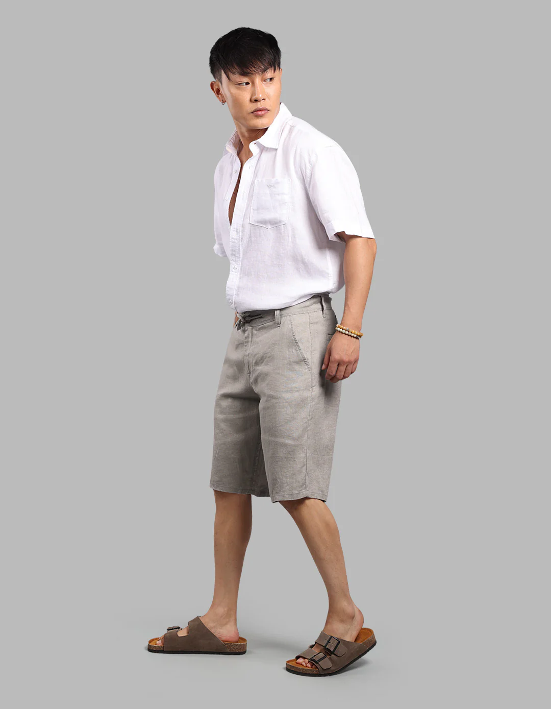 Dark Stone 100% Linen Short - Image 4