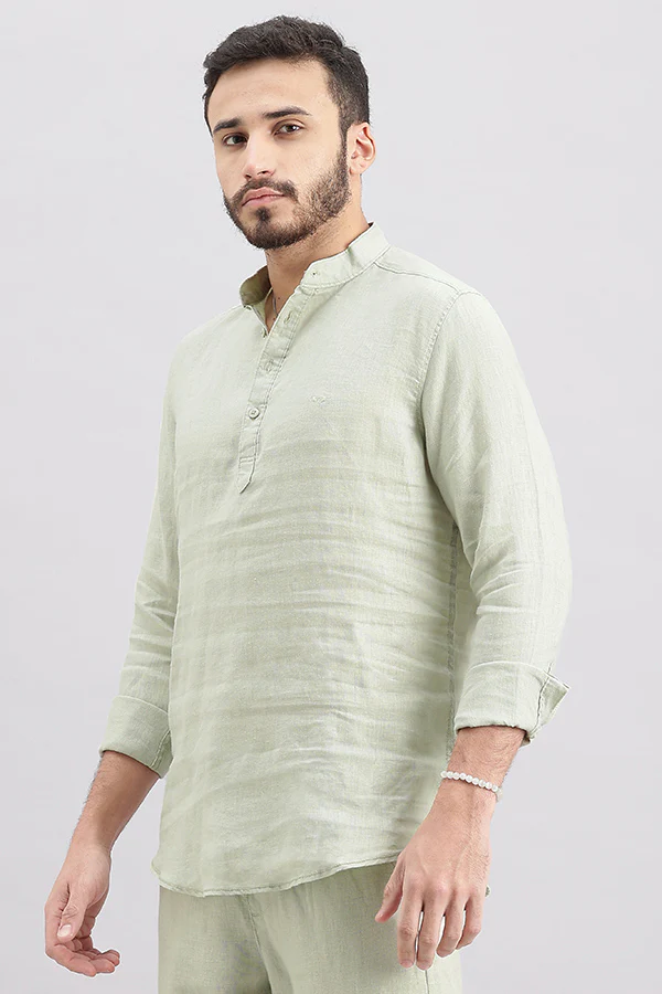 Dark Stone Full Sleeve 100% Linen Shirt - Image 5