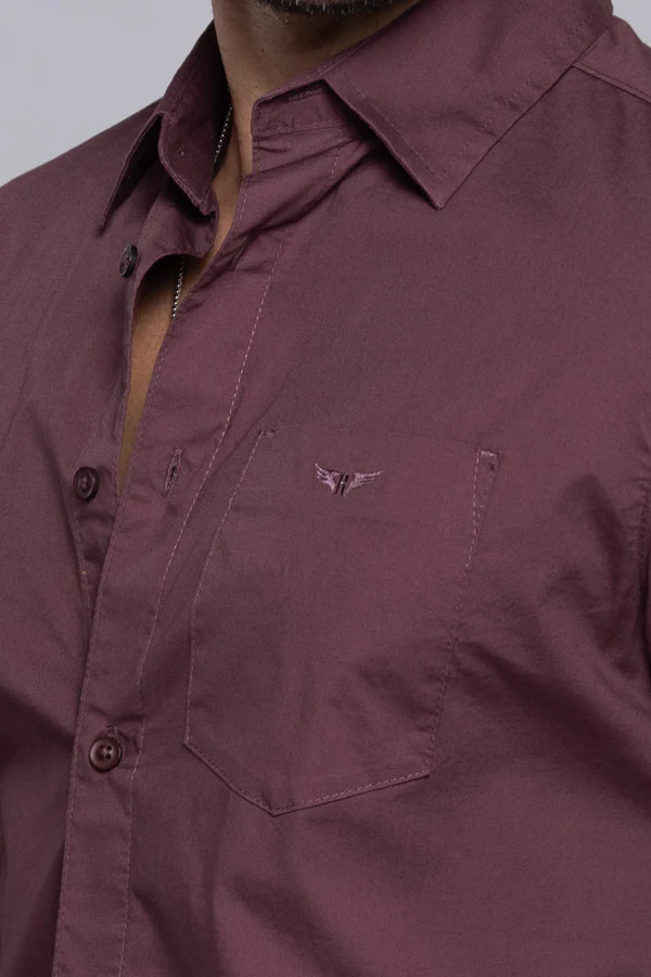 Dull Purple Full Sleeves Solid Shirt - Image 6