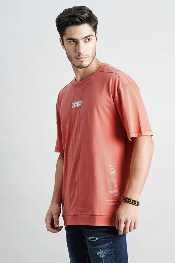Faded Rose Half Sleeve Oversized Tee - Image 5