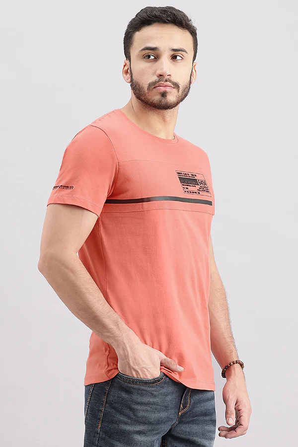 Faded Rose Half Sleeve Round Neck Tee - Image 3