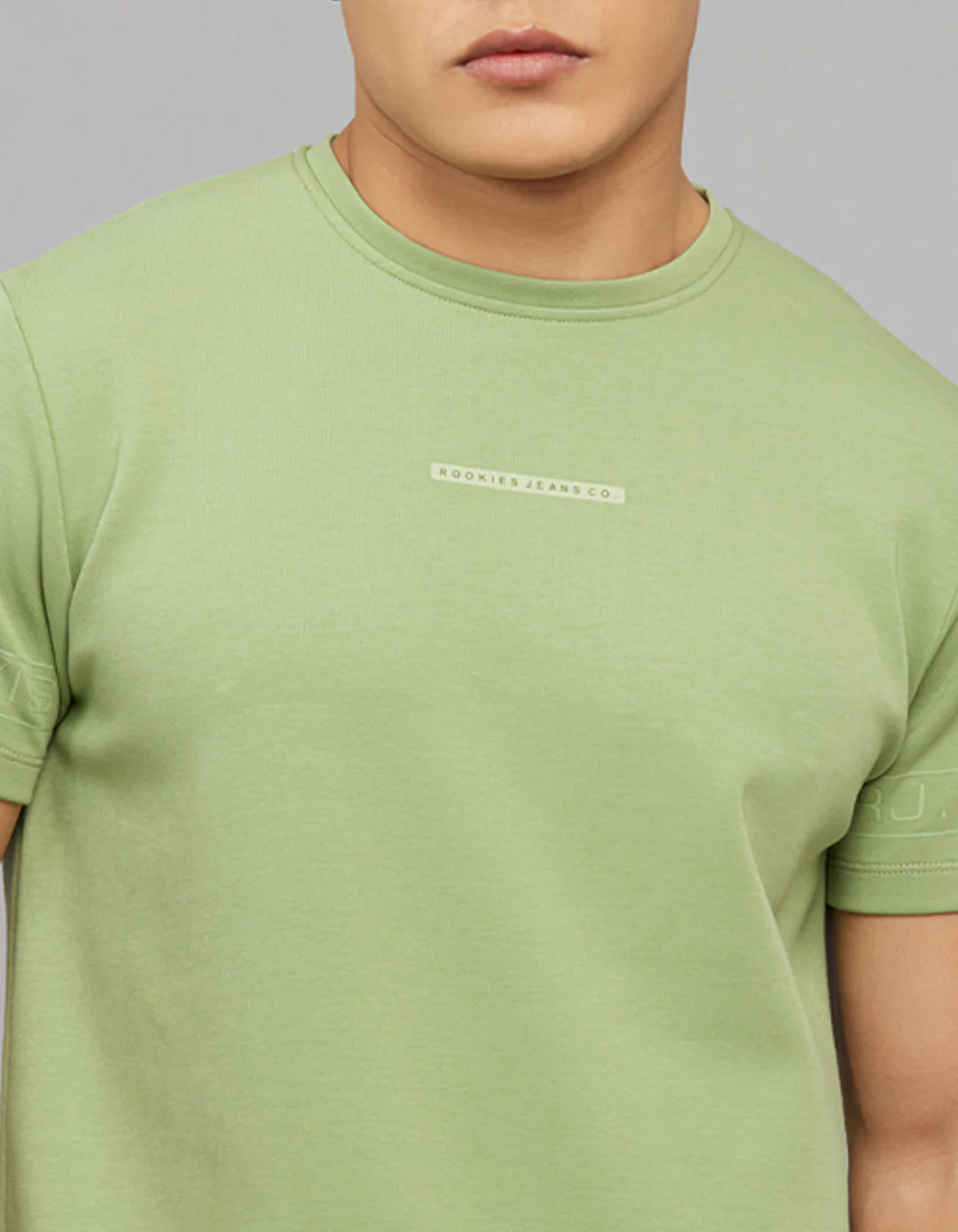 Fern Green Half Sleeves Round Neck Tee - Image 5