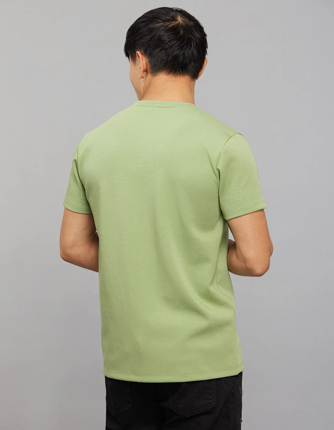Fern Green Half Sleeves Round Neck Tee - Image 6