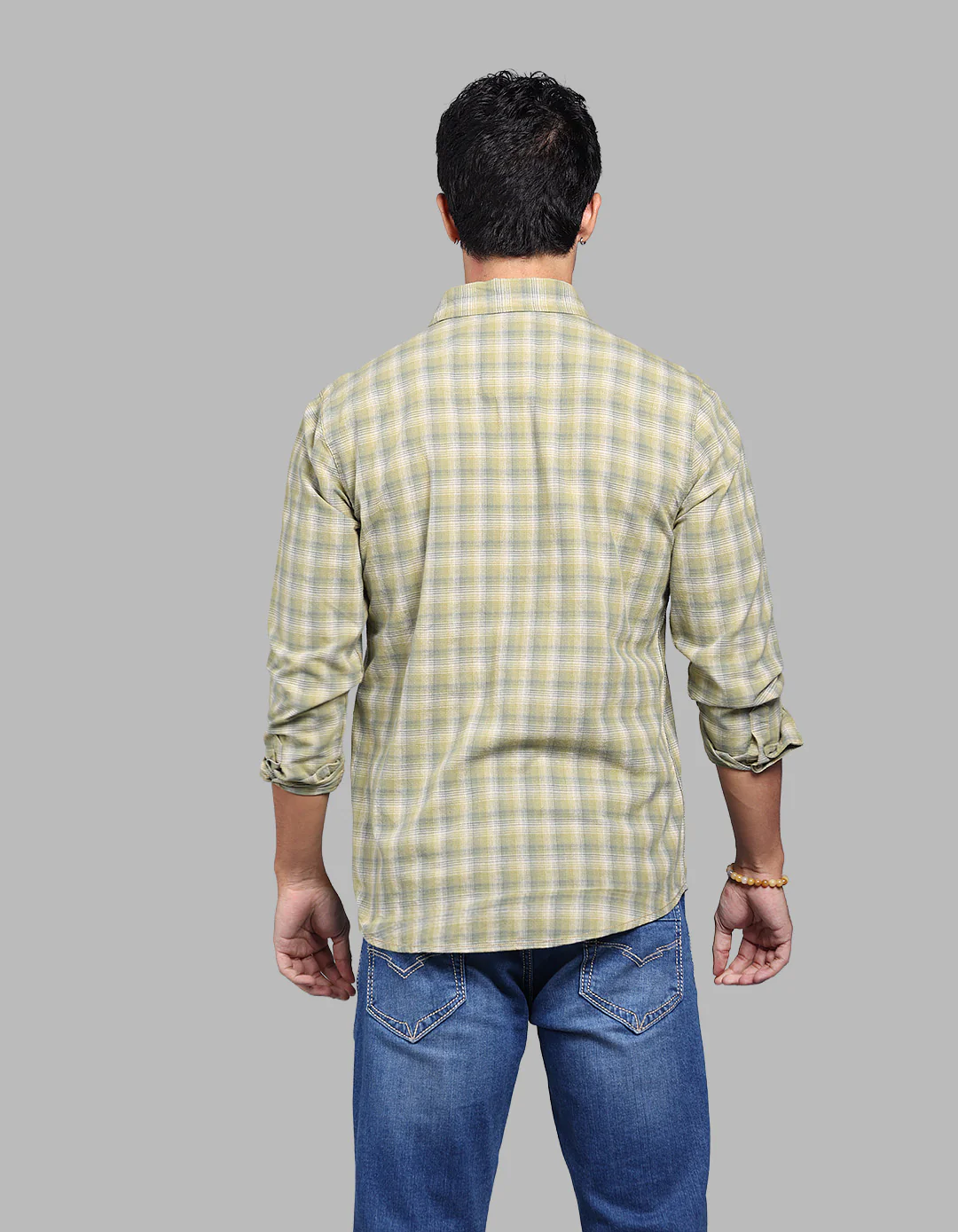Green Full Sleeve Check Shirt - Image 5