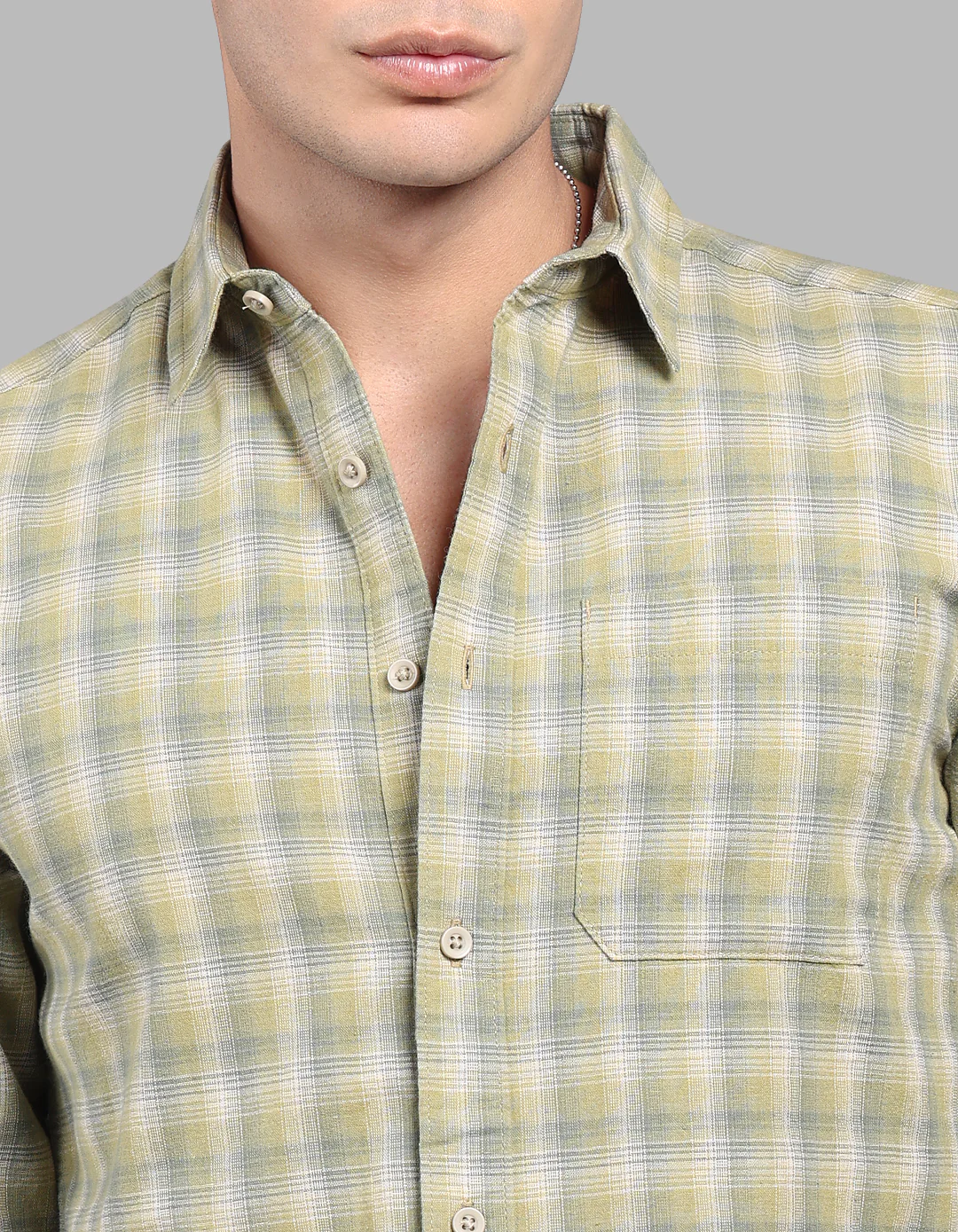 Green Full Sleeve Check Shirt - Image 6