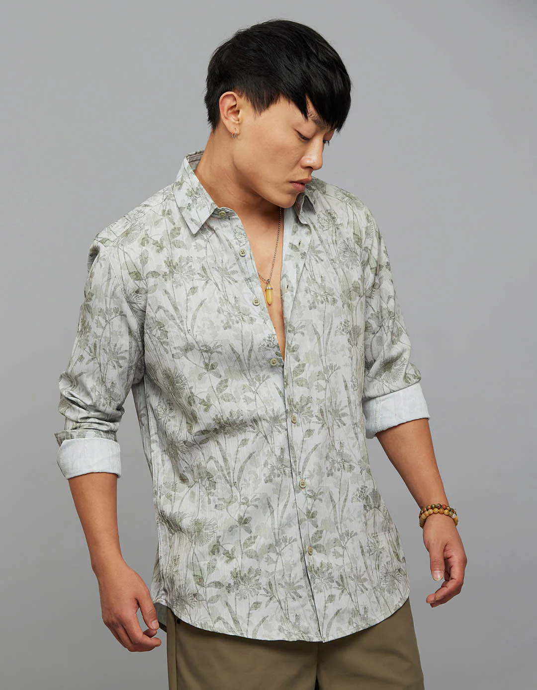 Green Full Sleeves Printed Shirt - Image 4