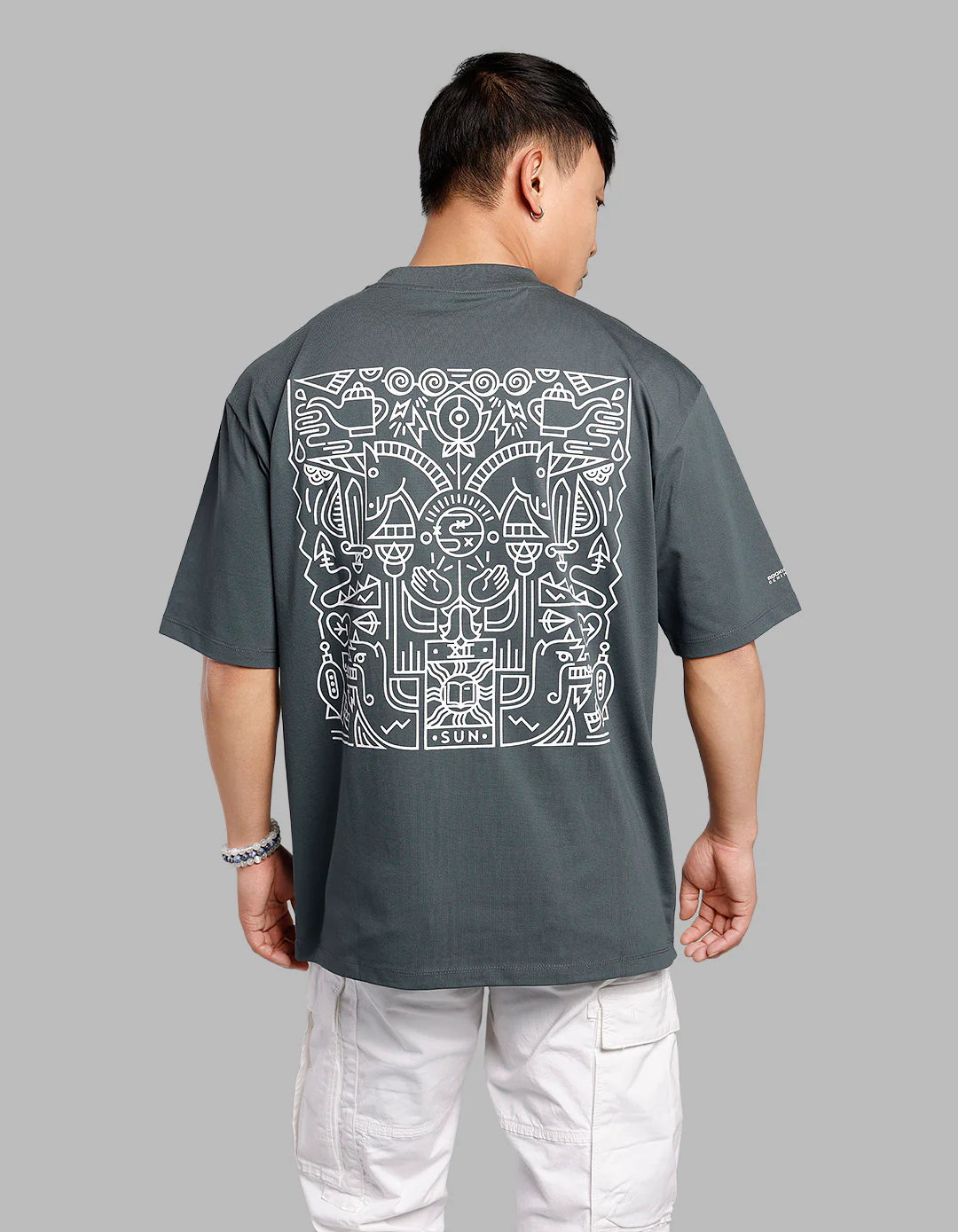 Green Half Sleeves Oversize Tee