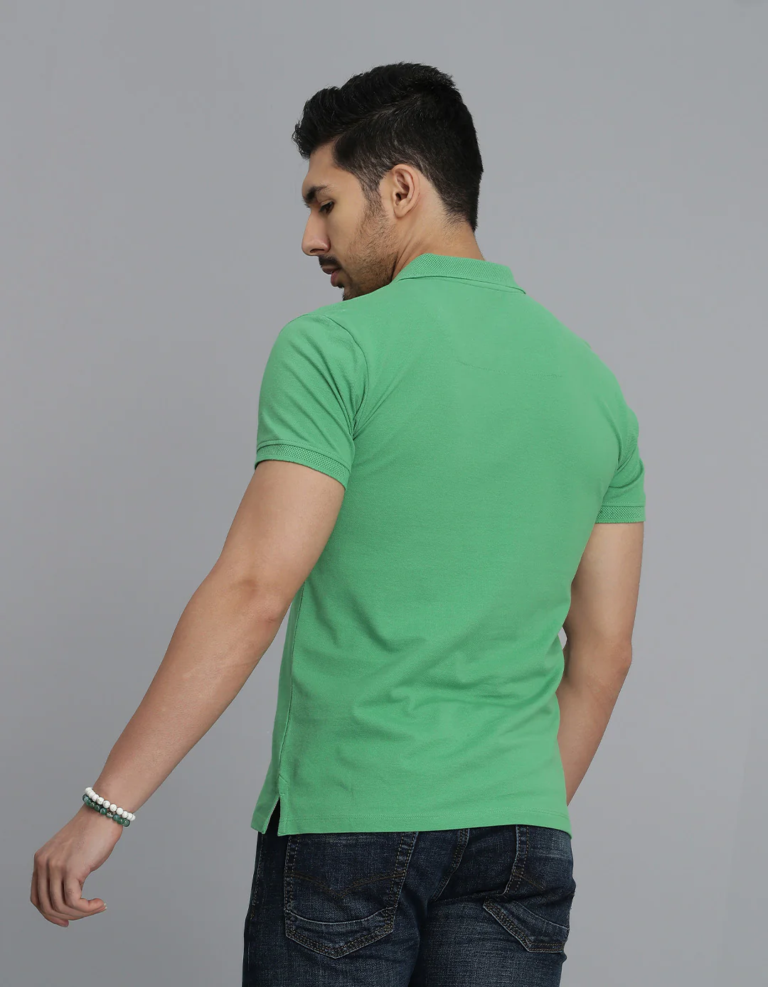 Green Half Sleeves Pique Polo Tee - Image 5