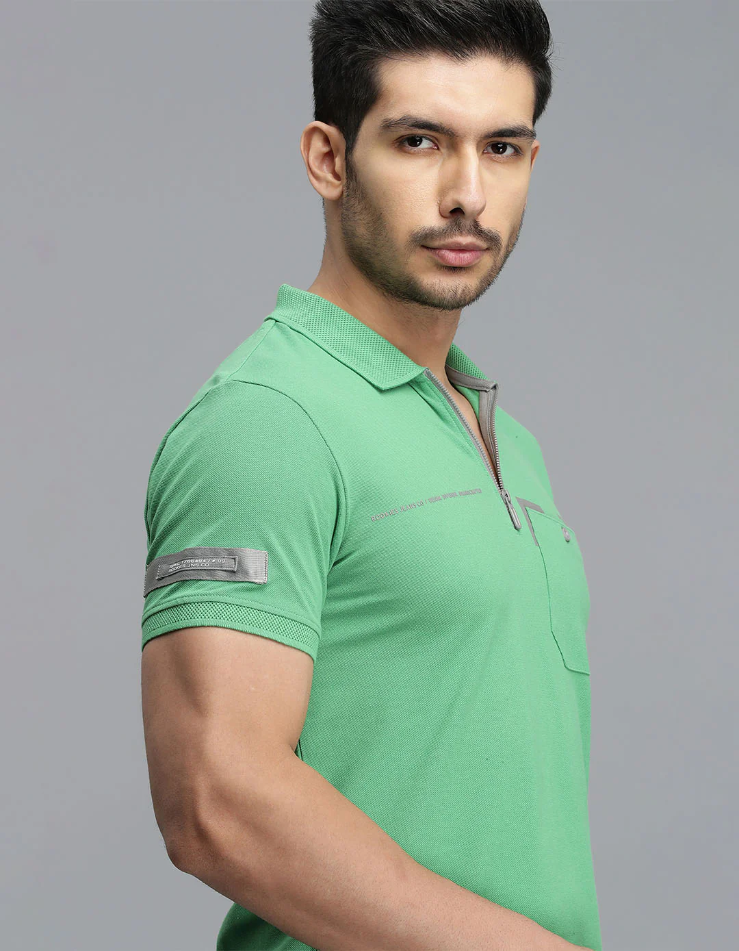 Green Half Sleeves Pique Polo Tee - Image 7