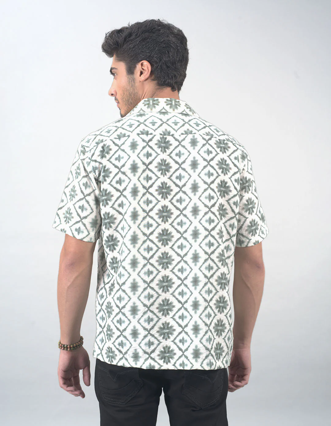 Green Half Sleeves Printed Shirt - Image 3