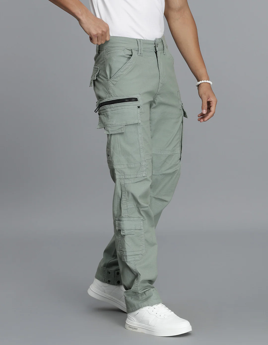 Green Slim Fit Cargo Pant - Image 4