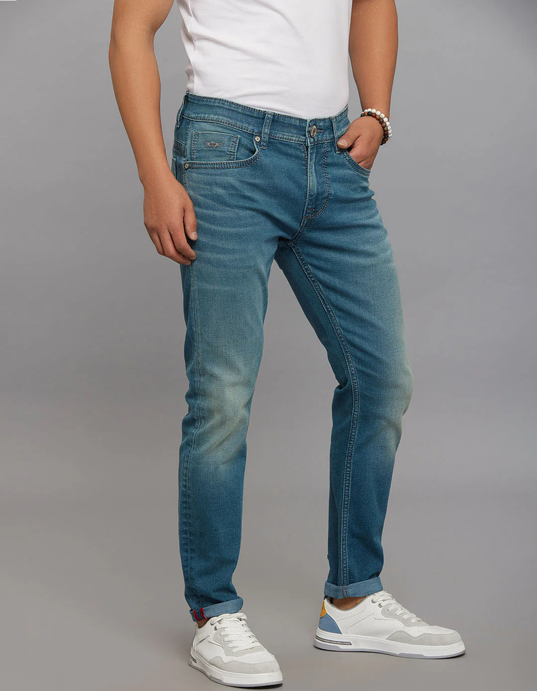 Greenish Low-Rise Ankle Length Stretch Jeans - Image 4
