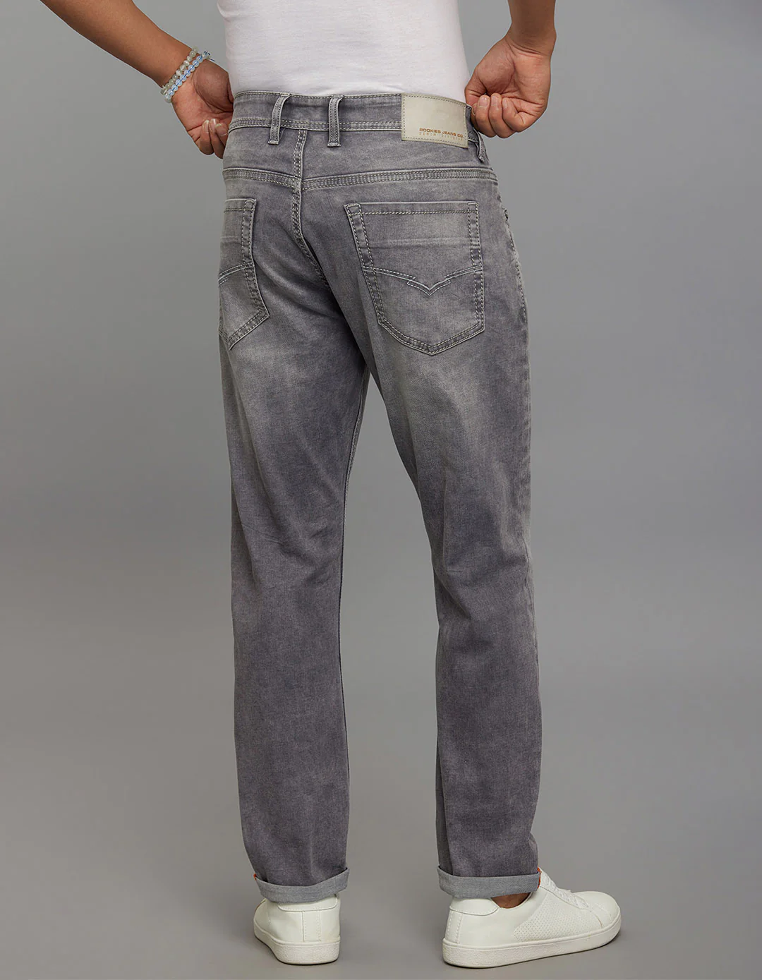 Grey Low-Rise Ankle Length Stretch Jeans - Image 5