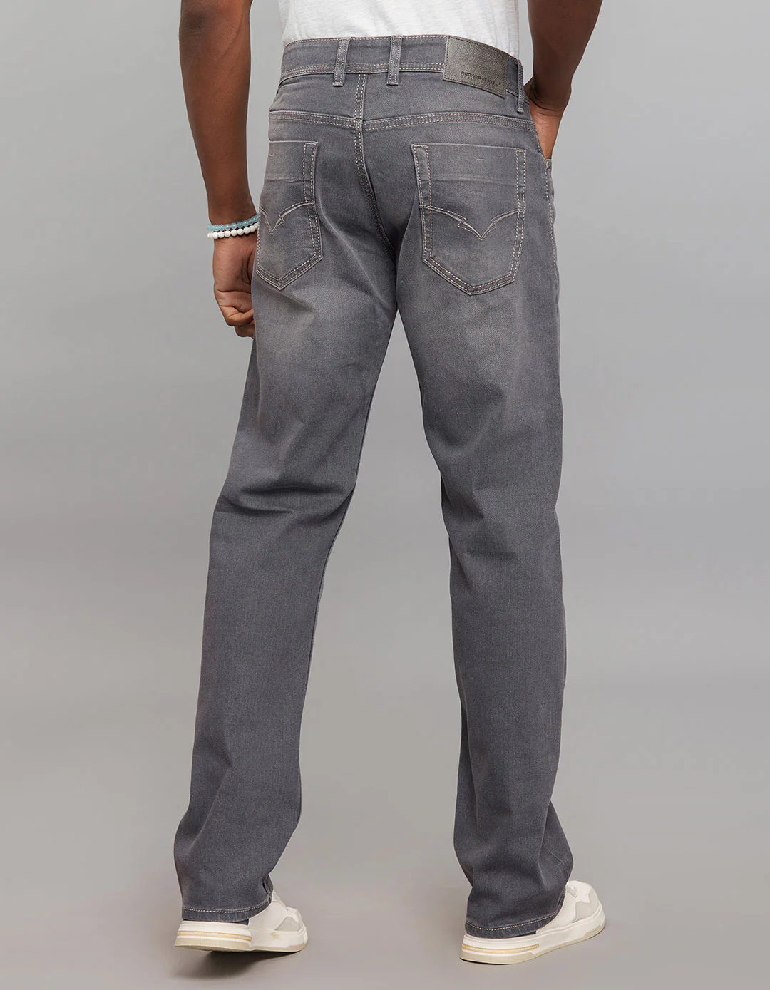 Grey Midrise, Comfort And Straight Fit Stretch Jeans - Image 5
