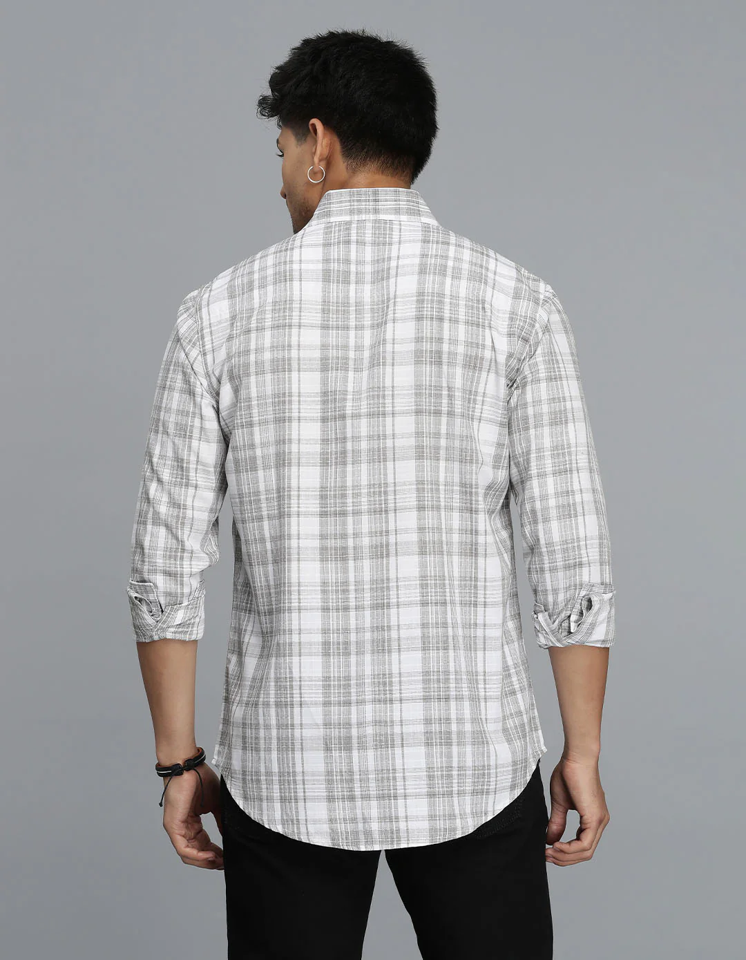 Grey Full Sleeves Check Shirt - Image 5